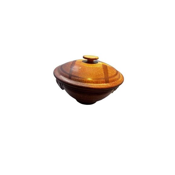 Studio Art Ceramic Platter by Walt Glass, Vintage Bowl With Lid - Picture 3 of 9